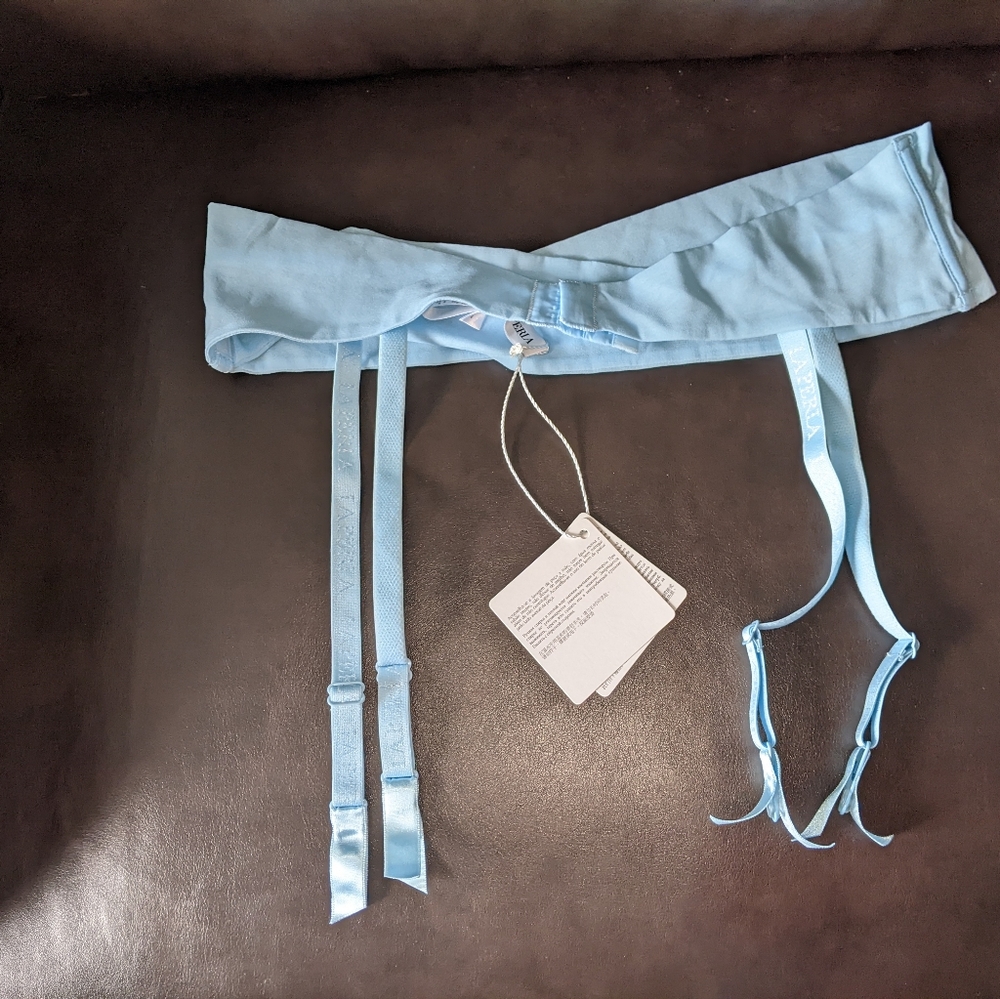 La Perla pale blue silk garter belt 4( Large) NWT - Picture 3 of 5